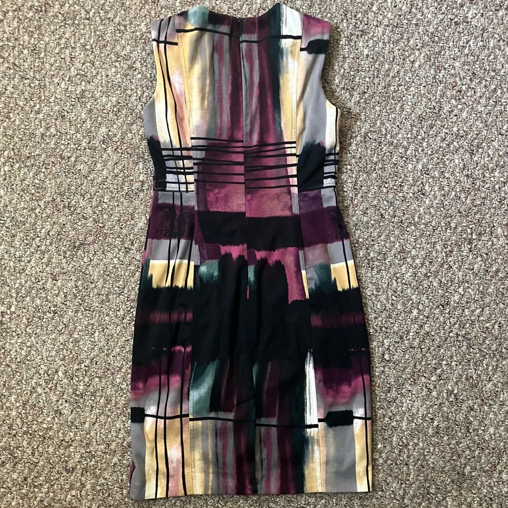 Calvin Klein Sheath Dress Womens Watercolor Geometric Career Professional Office - Picture 5 of 15